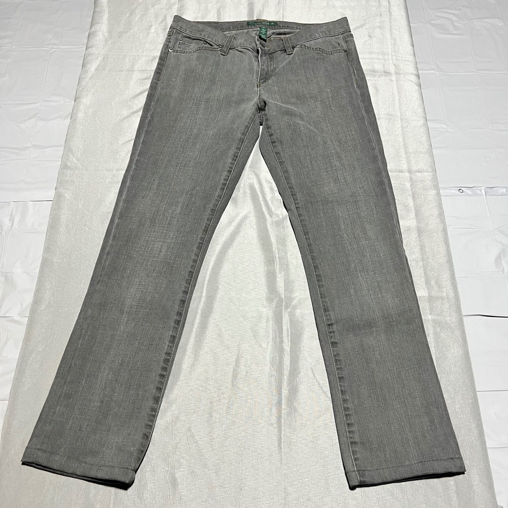 Lauren Ralph Lauren Jeans Co Womens 6 Grey Straight Leg Stretch Denim Pants